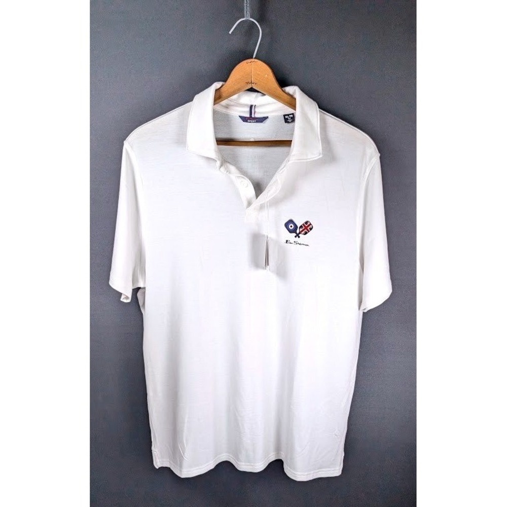 Ben Sherman Sport Polo Shirt Mens XL Pickleball Activewear Wicking Stretch NEW